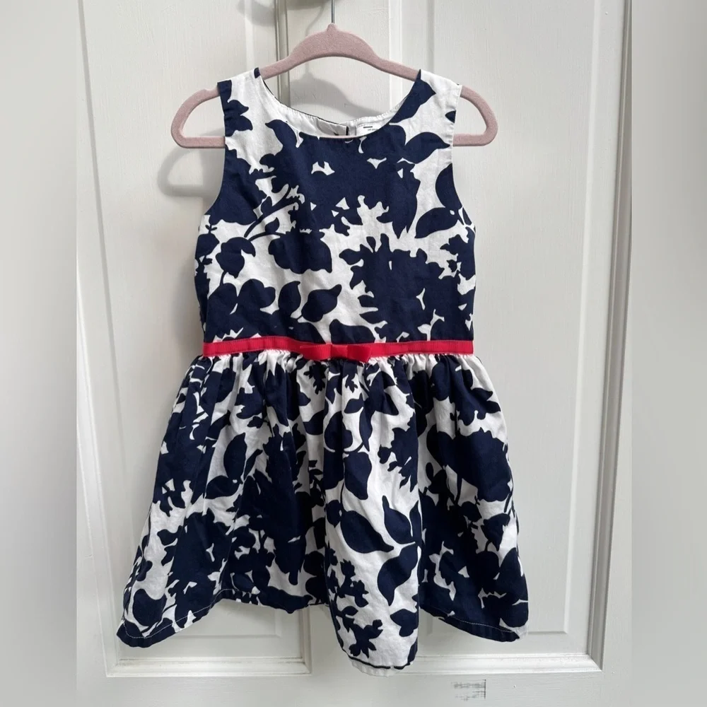 Carter's 3T Blue and White Pleated Floral Sleeveless Formal Dress